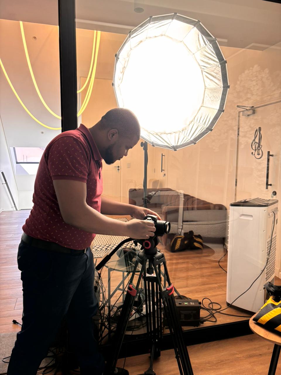 Cinematic lighting setup at Malume Productions